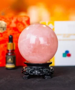 Quả Cầu Thạch Anh Hồng 3A Có Sao- 0,8kg – M057308