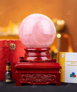 Quả Cầu Phong Thủy Đá Thạch Anh Hồng - 3,5kg - M057335