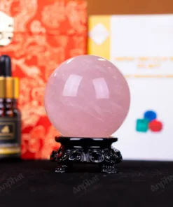 Quả Cầu Phong Thủy Đá Thạch Anh Hồng - 0,26kg - M1479026