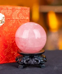 Quả Cầu Phong Thủy Đá Thạch Anh Hồng - 0,41kg - M1479041