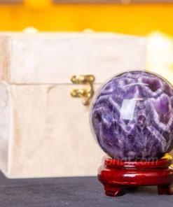 Qủa Cầu Phong Thủy Đá Thạch Anh Tím 1.14kg - 9cm M259810