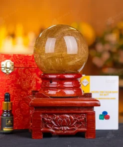 Quả Cầu Phong Thủy Đá Thạch Anh Tóc Vàng VIP - 1,6kg - M686816