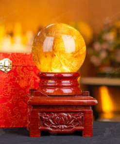 Quả Cầu Phong Thủy Đá Thạch Anh Tóc Vàng VIP - 1,6kg - M686816