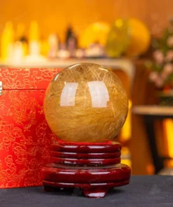 Quả Cầu Phong Thủy Đá Thạch Anh Tóc Vàng VIP - 1,6kg - M686816