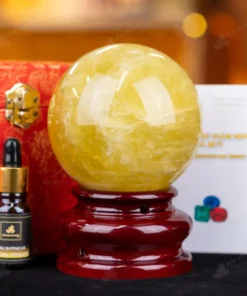 Quả Cầu Phong Thủy Đá Thạch Anh Vàng 1A - 1,2kg - M197712