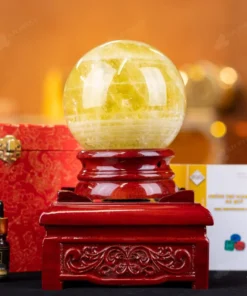 Quả Cầu Phong Thủy Đá Thạch Anh Vàng 1A - 2,52kg - M1977252