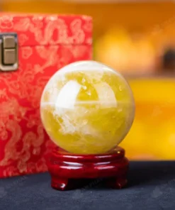 Quả Cầu Phong Thủy Đá Thạch Anh Vàng - 0,95kg - M1453095