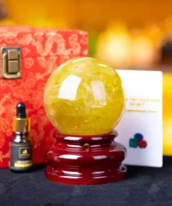 Quả Cầu Phong Thủy Đá Thạch Anh Vàng - 1kg - M14531