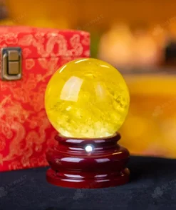 Quả Cầu Phong Thủy Đá Thạch Anh Vàng - 1kg - M14531