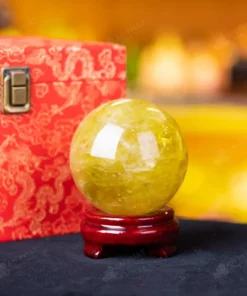 Quả Cầu Phong Thủy Đá Thạch Anh Vàng - 1kg - M14531