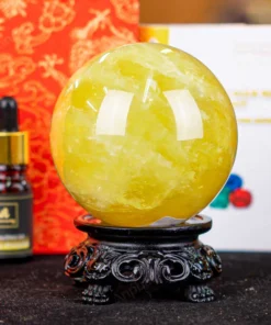 Quả Cầu Phong Thủy Đá Thạch Anh Vàng 1A Có Sao - 0,74kg - M1977074