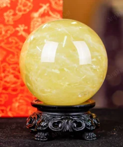 Quả Cầu Phong Thủy Đá Thạch Anh Vàng 1A Có Sao - 0,75kg - M1977075