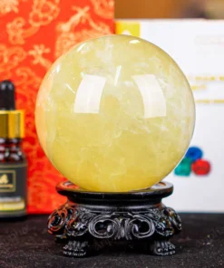 Quả Cầu Phong Thủy Đá Thạch Anh Vàng 1A Có Sao - 0,75kg - M1977075
