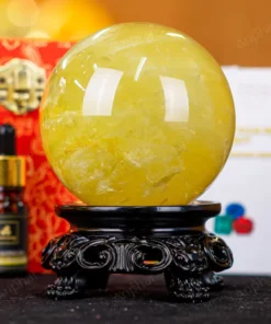 Quả Cầu Phong Thủy Đá Thạch Anh Vàng 1A Có Sao - 1,04kg - M1977104
