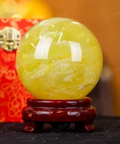Quả Cầu Phong Thủy Đá Thạch Anh Vàng 1A Có Sao - 1,04kg - M1977104