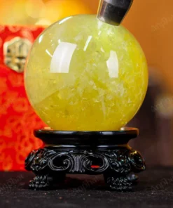 Quả Cầu Phong Thủy Đá Thạch Anh Vàng 1A Có Sao - 1,05kg - M1977105