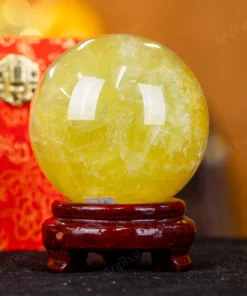 Quả Cầu Phong Thủy Đá Thạch Anh Vàng 1A Có Sao - 1,05kg - M1977105