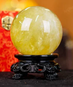 Quả Cầu Phong Thủy Đá Thạch Anh Vàng 1A Có Sao - 1,05kg - M1977105