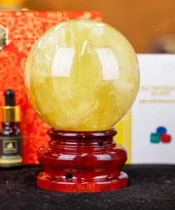 Quả Cầu Phong Thủy Đá Thạch Anh Vàng 1A Có Sao - 1,57kg - M1977157