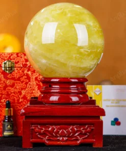 Quả Cầu Phong Thủy Đá Thạch Anh Vàng Có Sao 1A - 5,72kg - M1977572
