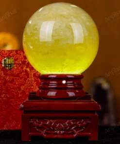 Quả Cầu Phong Thủy Đá Thạch Anh Vàng Có Sao 1A - 5,72kg - M1977572