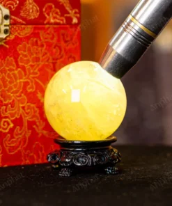 Quả Cầu Phong Thủy Đá Thạch Anh Vàng 2A Có Sao - 0,22kg - M2606022