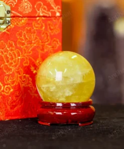 Quả Cầu Phong Thủy Đá Thạch Anh Vàng 2A Có Sao - 0,22kg - M2606022