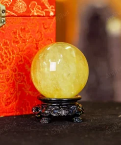 Quả Cầu Phong Thủy Đá Thạch Anh Vàng 2A Có Sao - 0,22kg - M2606022