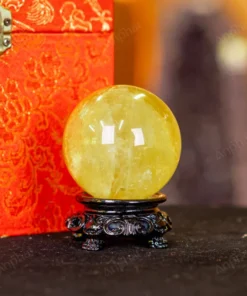 Quả Cầu Phong Thủy Đá Thạch Anh Vàng 2A Có Sao - 0,22kg - M2606022