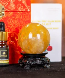 Quả Cầu Phong Thủy Đá Thạch Anh Vàng 2A Có Sao - 0,26kg - M2606026