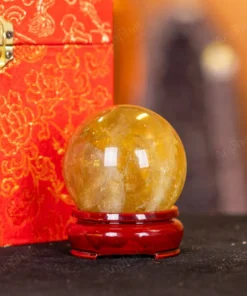 Quả Cầu Phong Thủy Đá Thạch Anh Vàng 2A Có Sao - 0,26kg - M2606026