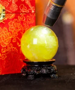 Quả Cầu Phong Thủy Đá Thạch Anh Vàng 2A Có Sao - 0,26kg - M2606026