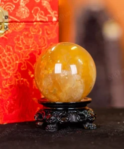 Quả Cầu Phong Thủy Đá Thạch Anh Vàng 2A Có Sao - 0,26kg - M2606026