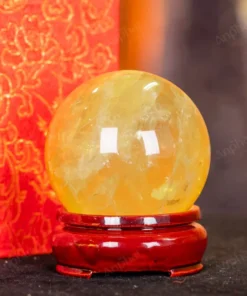 Quả Cầu Phong Thủy Đá Thạch Anh Vàng 2A Có Sao - 0,261kg - M26060261