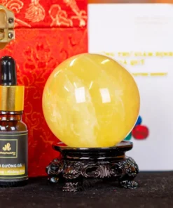 Quả Cầu Phong Thủy Đá Thạch Anh Vàng 2A - 0,3kg - M260603