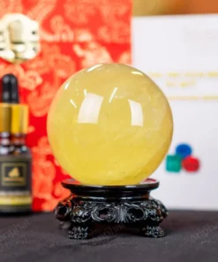 Quả Cầu Phong Thủy Đá Thạch Anh Vàng 2A - 0,35kg - M2606035