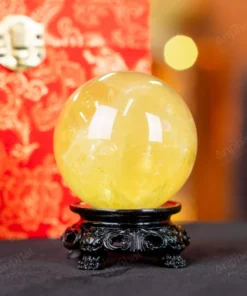 Quả Cầu Phong Thủy Đá Thạch Anh Vàng 2A - 0,35kg - M2606035