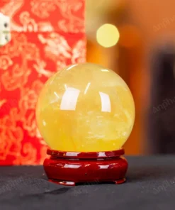 Quả Cầu Phong Thủy Đá Thạch Anh Vàng 2A - 0,35kg - M2606035