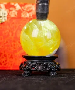 Quả Cầu Phong Thủy Đá Thạch Anh Vàng 2A Có Sao - 0,4kg - M260604