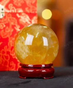 Quả Cầu Phong Thủy Đá Thạch Anh Vàng 2A Có Sao - 0,42kg - M2606042