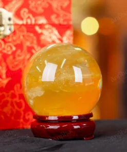 Quả Cầu Phong Thủy Đá Thạch Anh Vàng 2A Có Sao - 0,421kg - M26060421