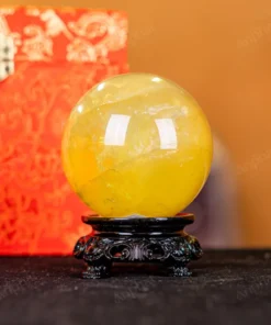 Quả Cầu Phong Thủy Đá Thạch Anh Vàng 2A Có Sao - 0,422kg - M26060422