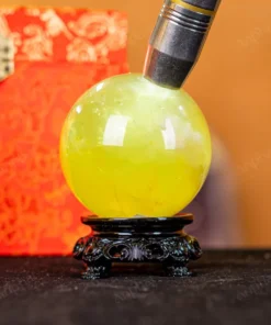 Quả Cầu Phong Thủy Đá Thạch Anh Vàng 2A Có Sao - 0,422kg - M26060422