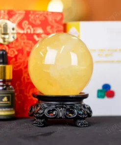Quả Cầu Phong Thủy Đá Thạch Anh Vàng 2A Có Sao - 0,46kg - M2606046