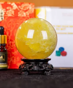 Quả Cầu Phong Thủy Đá Thạch Anh Vàng 2A Có Sao - 0,48kg - M2606048