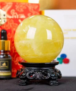 Quả Cầu Phong Thủy Đá Thạch Anh Vàng 2A - 0,55kg - M2606055