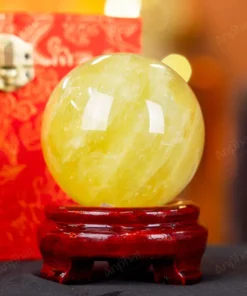 Quả Cầu Phong Thủy Đá Thạch Anh Vàng 2A - 0,55kg - M2606055