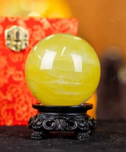 Quả Cầu Phong Thủy Đá Thạch Anh Vàng 2A - 0,561kg - M26060561