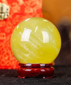 Quả Cầu Phong Thủy Đá Thạch Anh Vàng 2A - 0,561kg - M26060561