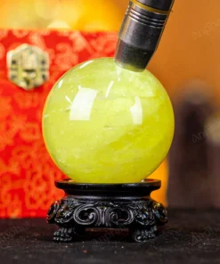 Quả Cầu Phong Thủy Đá Thạch Anh Vàng 2A - 0,561kg - M26060561